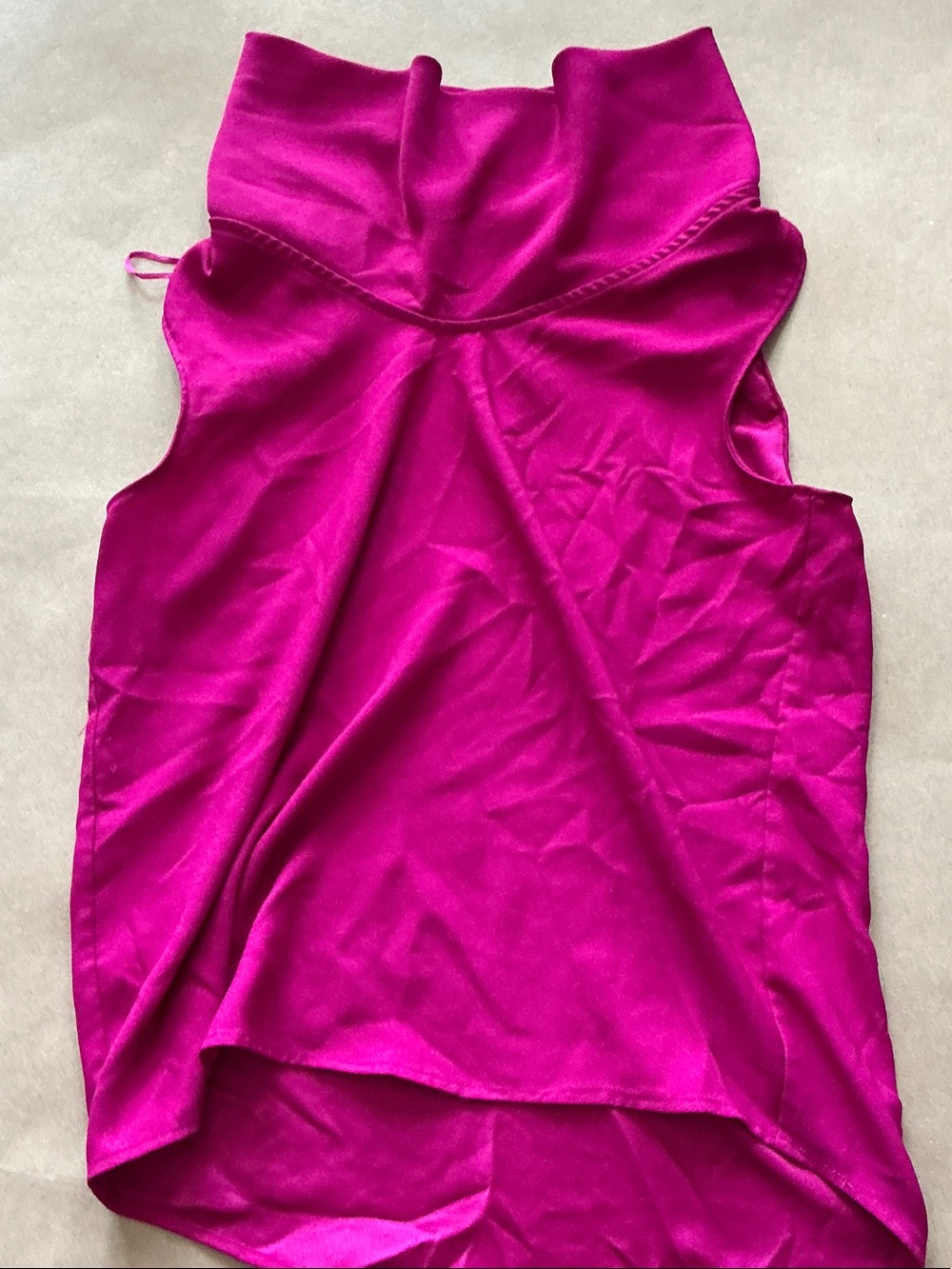 Halston Heritage Sleeveless Mock Neck Camisole in Bright Fuchsia